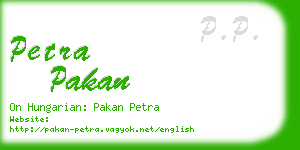 petra pakan business card